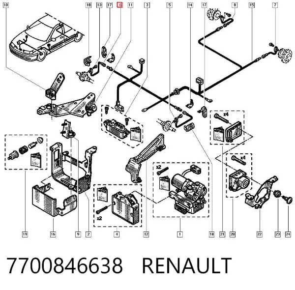 Датчик АБС (ABS) передний правый 7700846638 Renault (RVI)