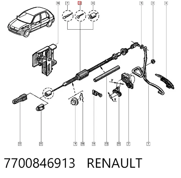 Трос газа 7700846913 Renault (RVI)