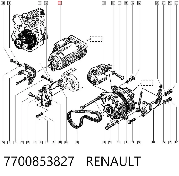 Стартер 7700853827 Renault (RVI)