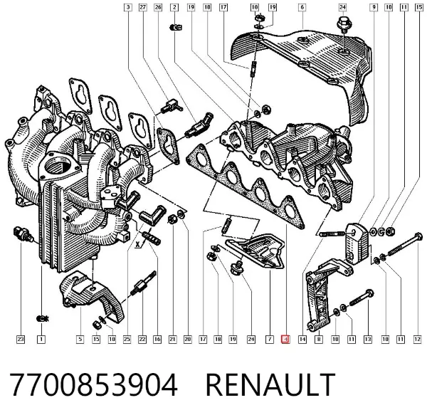 Прокладка коллектора 7700853904 Renault (RVI)