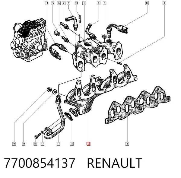 Выпускной коллектор 7700854137 Renault (RVI)