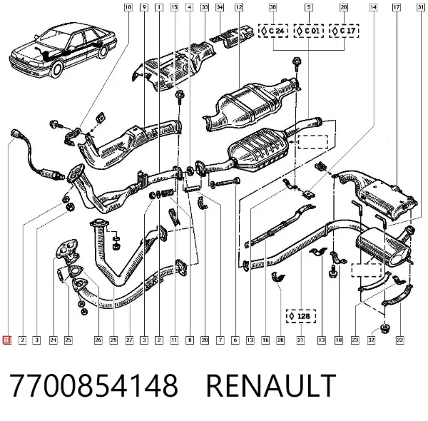 Лямбда зонд 7700854148 Renault (RVI)