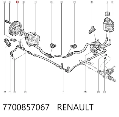 Шкив насоса ГУР RENAULT 7700857067