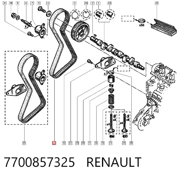 Ремень ГРМ 7700857325 Renault (RVI)