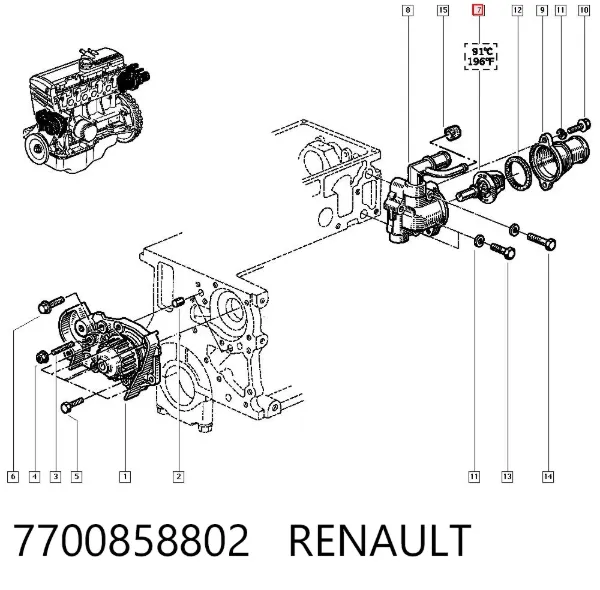 Термостат 7700858802 Renault (RVI)