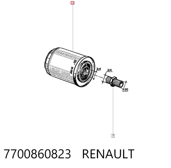 Масляный фильтр 7700860823 Renault (RVI)
