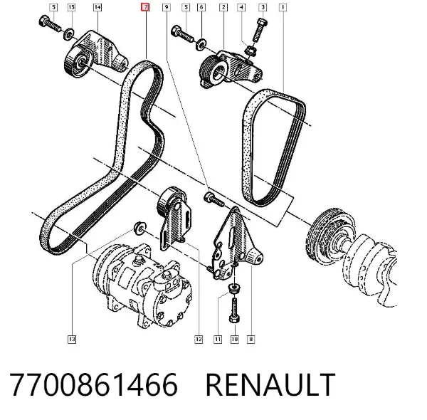 Ремень генератора 7700861466 Renault (RVI)