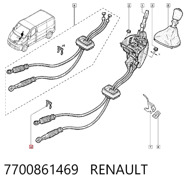 Скоба троса КПП 7700861469 Renault (RVI)