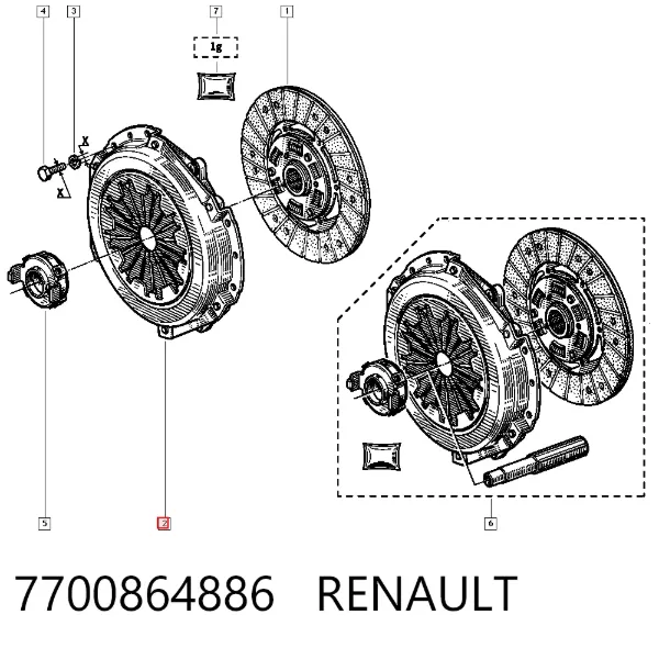 Корзина сцепления 7700864886 Renault (RVI)