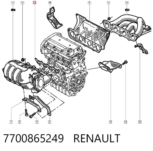Прокладка коллектора 7700865249 Renault (RVI)