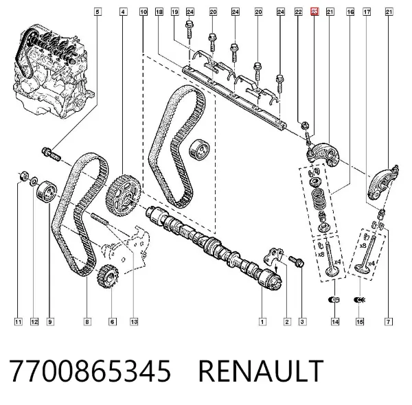 Болт рокера клапана 7700865345 Renault (RVI)