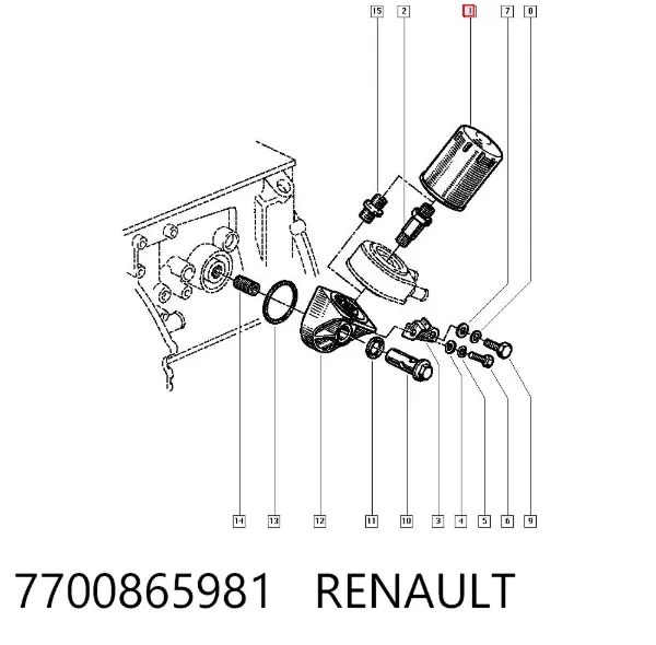 Масляный фильтр 7700865981 Renault (RVI)