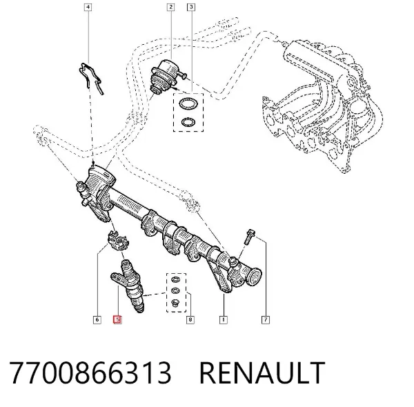 Топливные форсунки 7700866313 Renault (RVI)