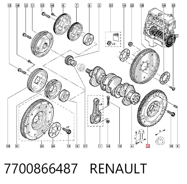 Маховик 7700866487 Renault (RVI)