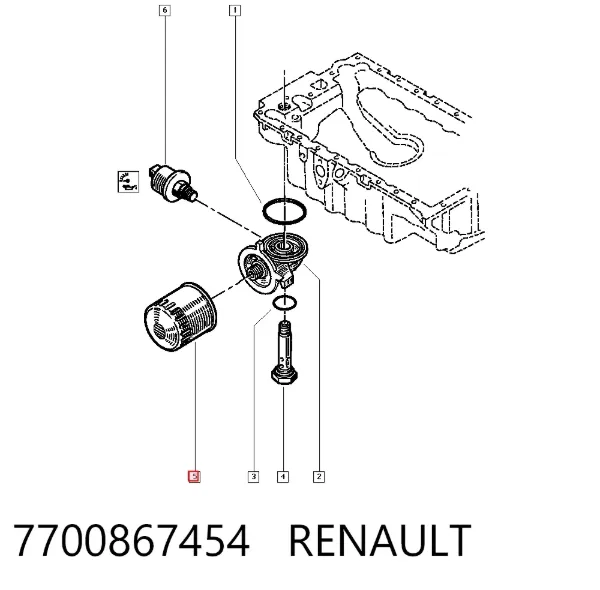 Масляный фильтр 7700867454 Renault (RVI)