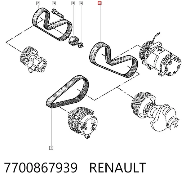 Ремень генератора 7700867939 Renault (RVI)