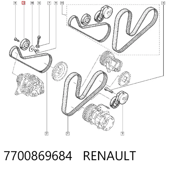 Паразитный ролик 7700869684 Renault (RVI)
