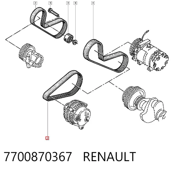 Ремень генератора 7700870367 Renault (RVI)