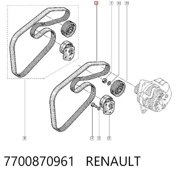 Ремень генератора 7700870961 Renault (RVI)