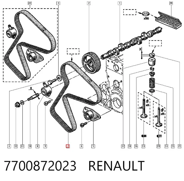 Ремень ГРМ 7700872023 Renault (RVI)