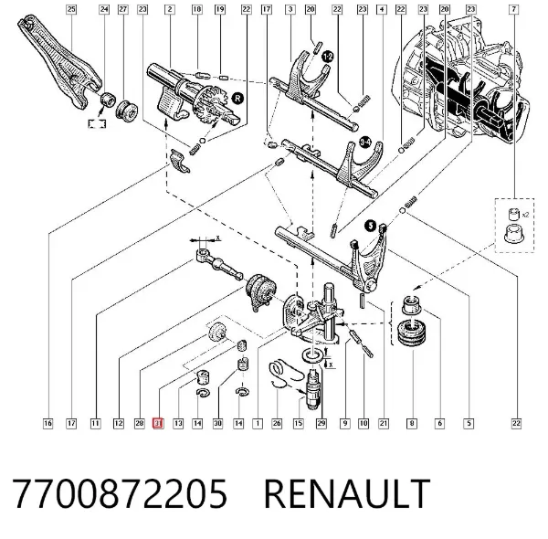 Втулка оси вилки сцепления 7700872205 Renault (RVI)