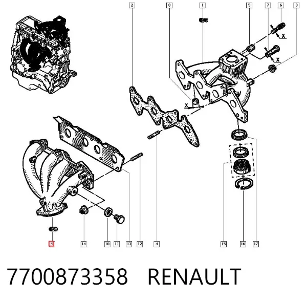 Выпускной коллектор 7700873358 Renault (RVI)