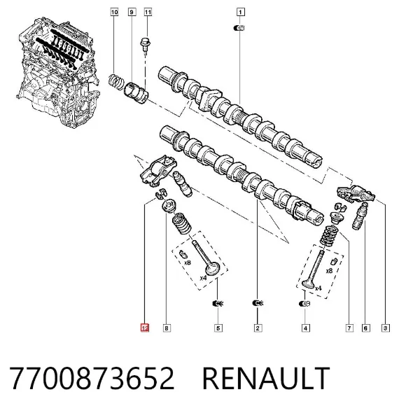 Сухарь клапана 7700873652 Renault (RVI)