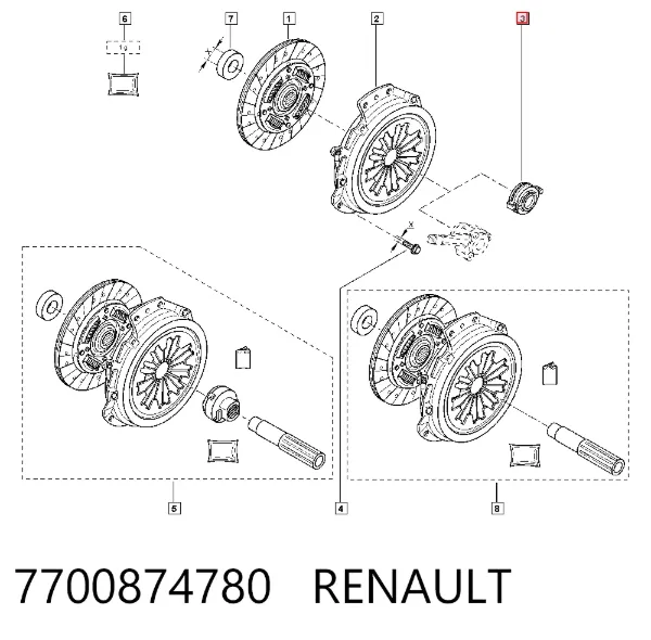 Выжимной подшипник 7700874780 Renault (RVI)