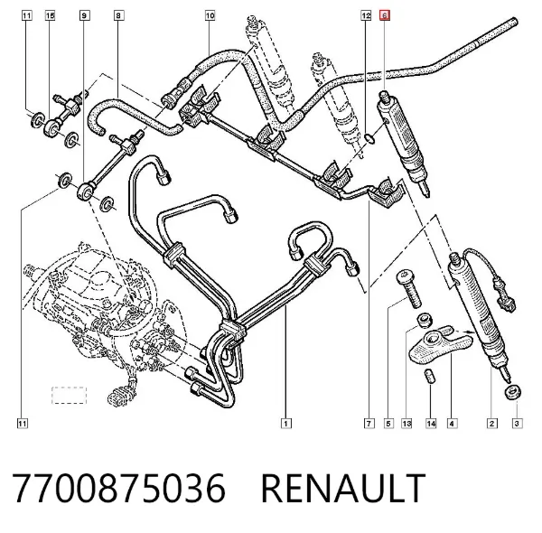 Топливные форсунки 7700875036 Renault (RVI)