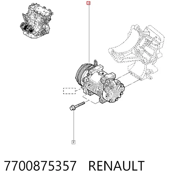 Компрессор кондиционера 7700875357 Renault (RVI)