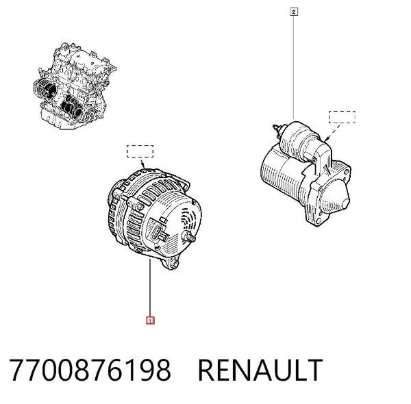 Генератор 7700876198 Renault (RVI)