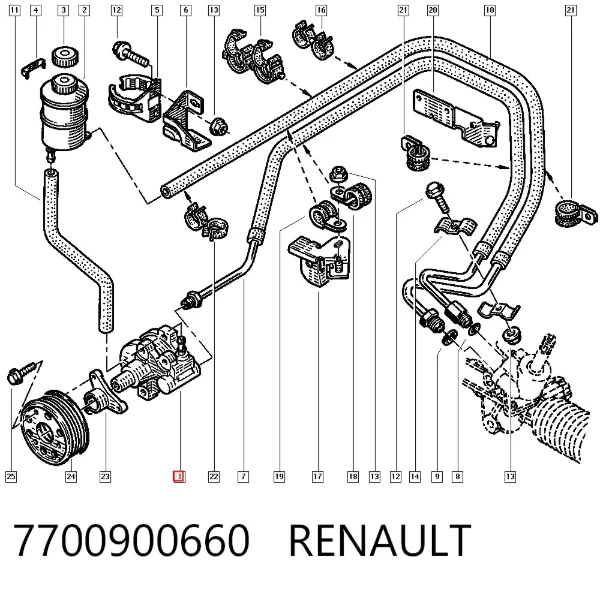 Насос ГУР 7700900660 Renault (RVI)