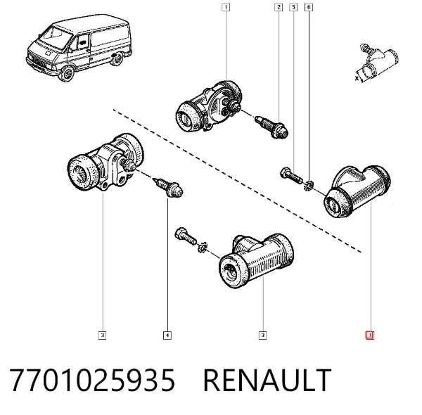 Цилиндр тормозной колесный 7701025935 Renault (RVI)