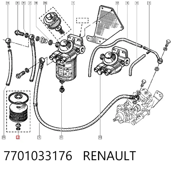 Топливный фильтр 7701033176 Renault (RVI)