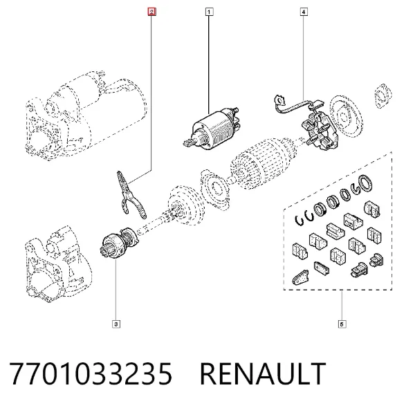 Вилка стартера 7701033235 Renault (RVI)