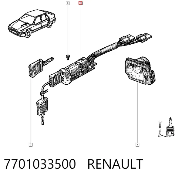 Замок зажигания 7701033500 Renault (RVI)