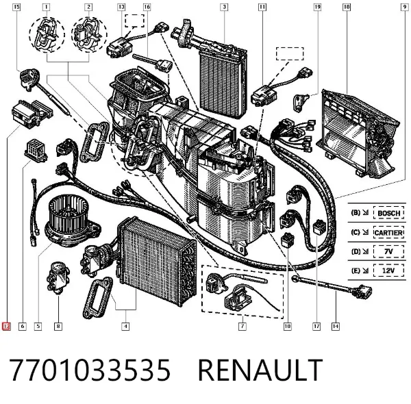 Резистор печки 7701033535 Renault (RVI)