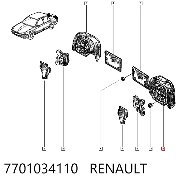 Фонарь задний левый 7701034110 Renault (RVI)