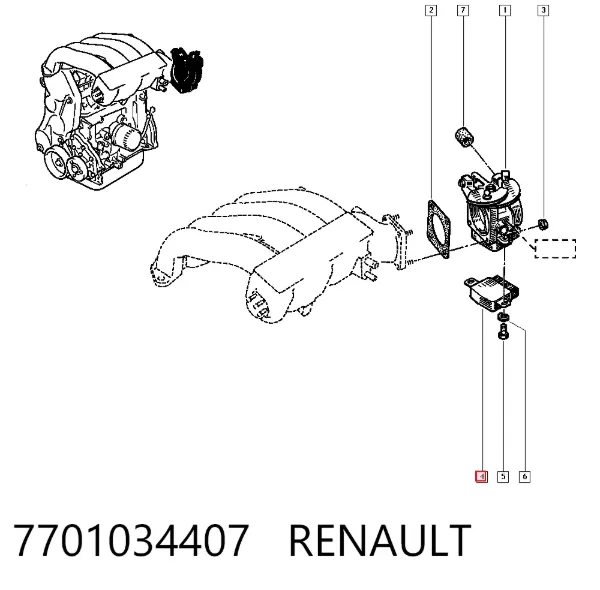 Датчик дроссельной заслонки 7701034407 Renault (RVI)