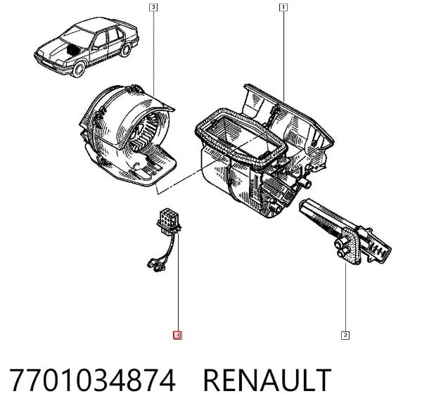 Резистор печки 7701034874 Renault (RVI)