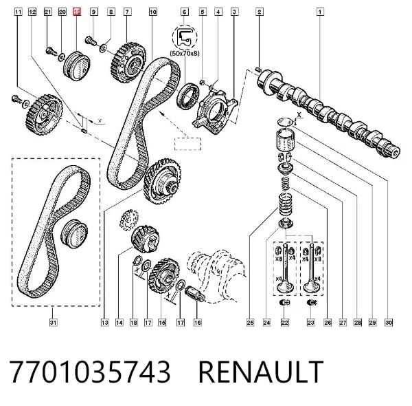 Ролик ГРМ 7701035743 Renault (RVI)