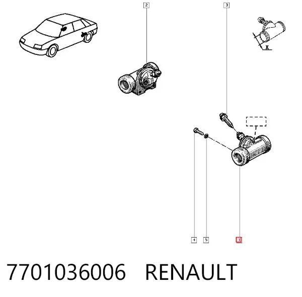 Цилиндр тормозной колесный 7701036006 Renault (RVI)