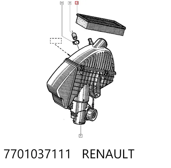 Воздушный фильтр 7701037111 Renault (RVI)