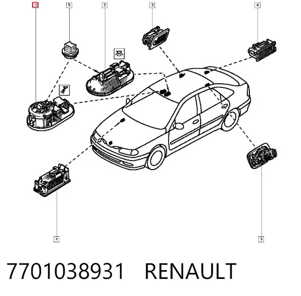 Плафон салона 7701038931 Renault (RVI)