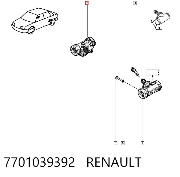 Цилиндр тормозной колесный 7701039392 Renault (RVI)