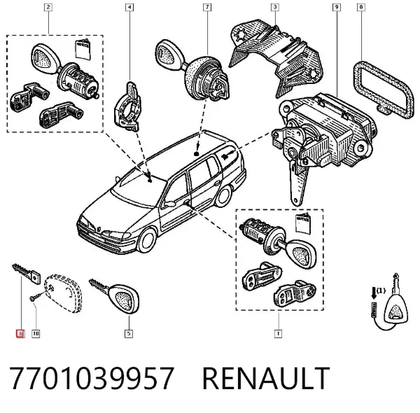 Ключ-заготовка 7701039957 Renault (RVI)