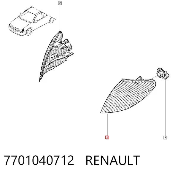 Поворотник левый 7701040712 Renault (RVI)