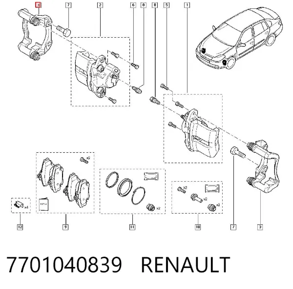 Скоба суппорта 7701040839 Renault (RVI)