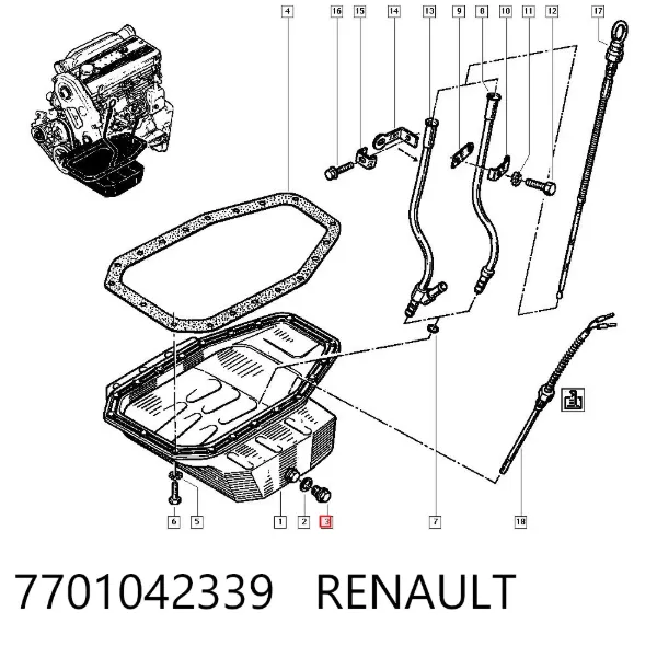 Болт ГБЦ 7701042339 Renault (RVI)