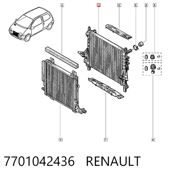 Радиатор 7701042436 Renault (RVI)